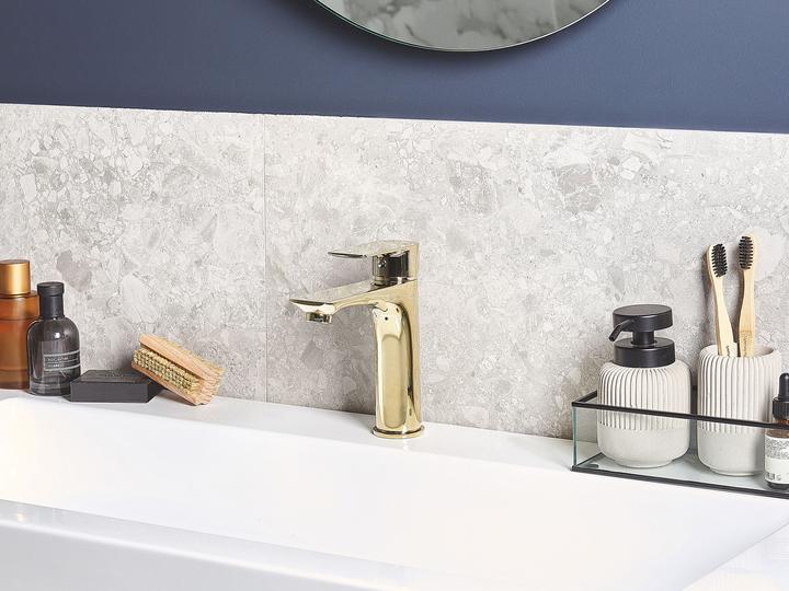 Produktbild Beliani Wasserhahn Einhandmischer Messing gold BERLOI