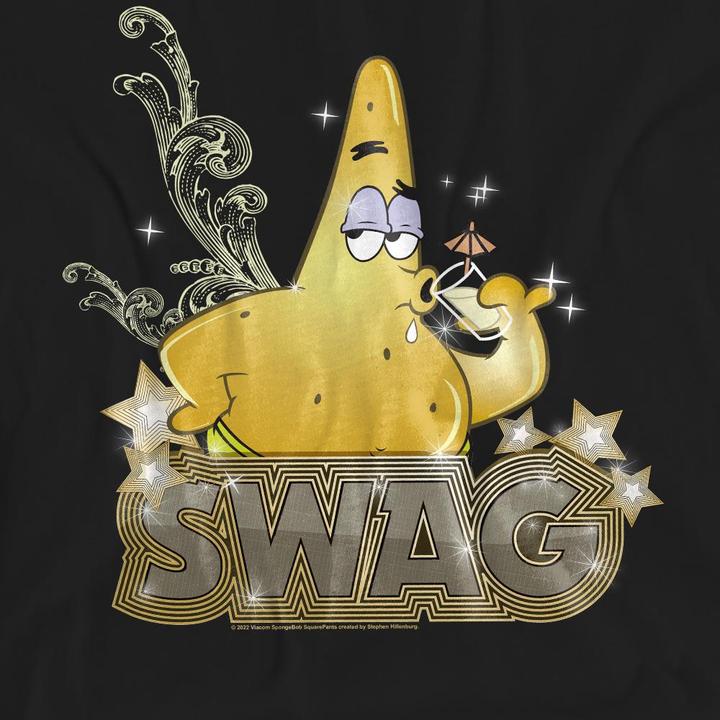 Actual product image Spongebob Squarepants Unisex Adult Patrick Has Swag T-Shirt (L)