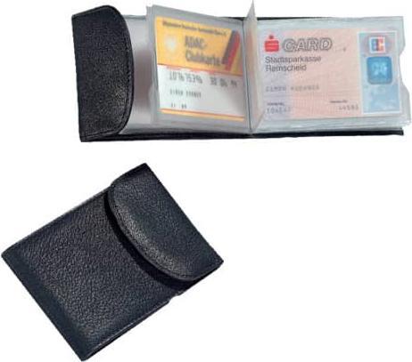 Produktbild Kredit- und Visitenkartenetui, Leder, schwarz mit Druckknopfverschluss, für ca. 10 Karten