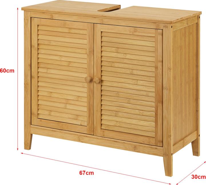 Immagine prodotto En.Casa Mobile lavabo in bambù Värmdö 60x67x30cm (60 x 67 x 30 cm)