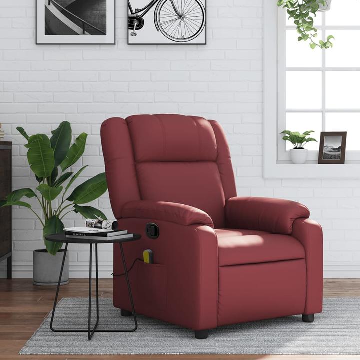 Image du produit VidaXL Fauteuil de massage vin rouge similicuir,Couleur : vin rouge,Matériaux