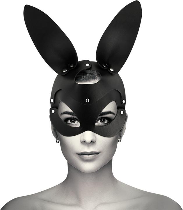Actual product image Coquette Leather Mask with Rabbit/ Cat Ears (One size)