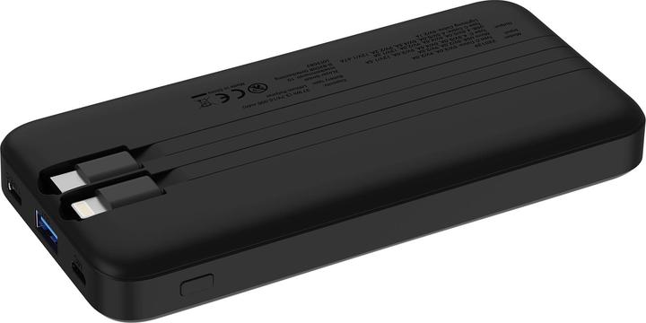 Actual product image Xlayer Powerbank 10,000 mAh with two integrated cables PD 20W Black (10000 mAh, 20 W, 37 Wh)