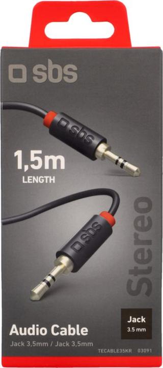 Produktbild SBS 3,5 mm Audio/Stereo-Klinkenstecker für Handys und Smartphones (1.50 m, 3.5mm Klinke (AUX))