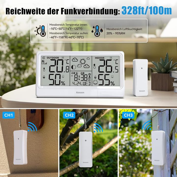 Actual product image Baldr Funk-Wetterstation mit Aussensensor und DCF Uhr