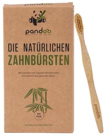 Actual product image Pandoo Bamboo toothbrush 4pcs (Medium, 4 x)