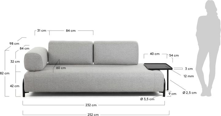 Actual product image Kave Home Compo (3-seater, Modular sofa)