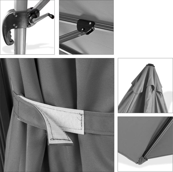 Actual product image Dema Parasol Verona Grey XL 340x300x275cm (3 m)