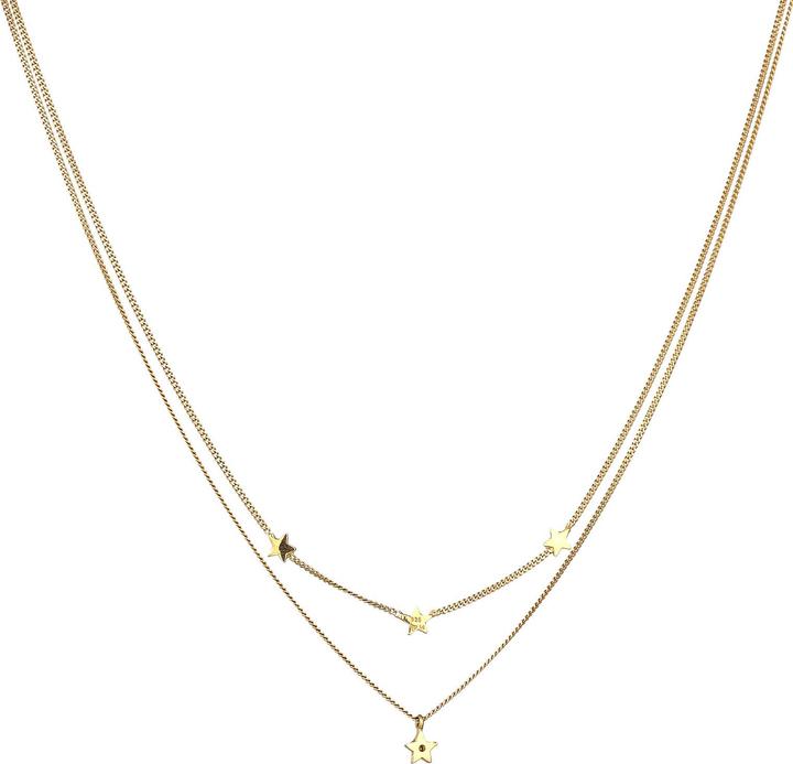 Actual product image Elli Necklace Layer Star Astro Crystals 925 Silver (Glass crystal, 925 sterling silver, 40 cm)