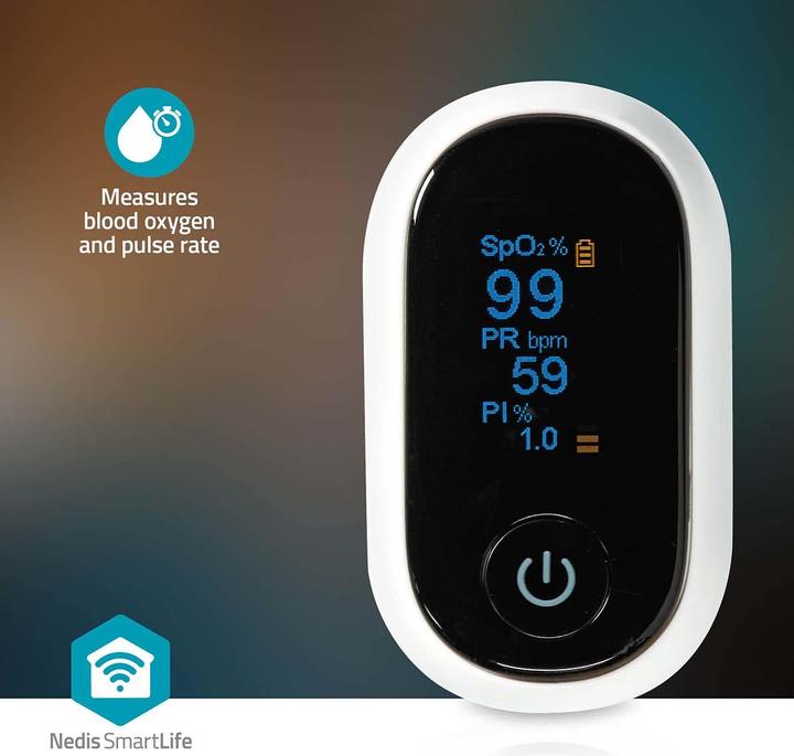 Immagine prodotto Nedis Pulsossimetro SmartLife | Bluetooth | Display OLED | Allarme sonoro / Interferenza antimovimento