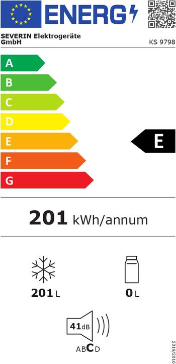 Energie-Label Severin Ks 9798 (Freistehend, 201 l)