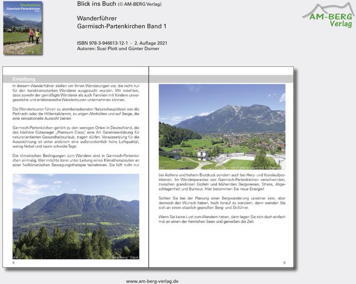 Produktbild Wanderführer Garmisch-Partenkirchen Band 1 (Deutsch, Susi Plott, Günter Durner, 2021)