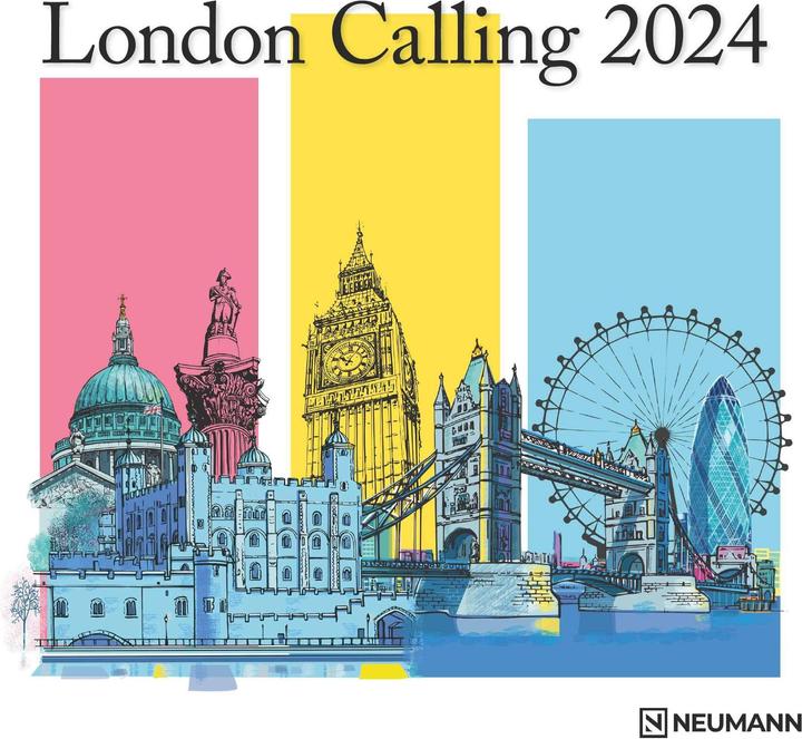 Actual product image Neumann London Calling 2024 - Wall Calendar - Brochure Calendar - 30x30 - 30x60 open (German)