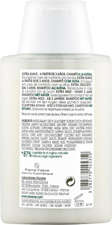 Immagine prodotto Klorane Liq shampoo biologico all'avena (100 ml, Shampoo liquido)