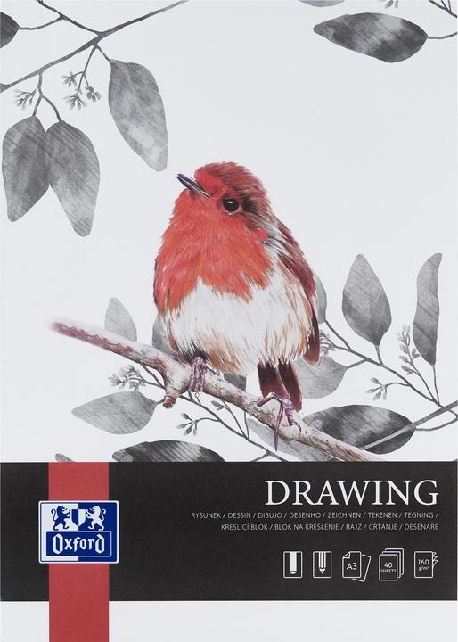 Oxford Bloc à dessin (A3, Blanc, Couverture souple)