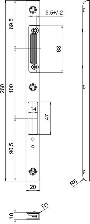 Produktbild MSL Einfrässchliessblech BV-14421 ProfiFlex (Türgarnitur)