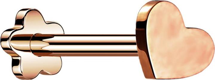 Actual product image Star Piercing Micro Threadless Labret Flower rose gold heart (Titanium G23, without brass)