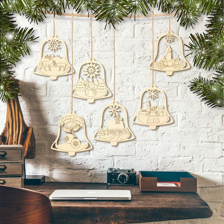 Actual product image Trenddeko Tree ornaments bell sound set with hanger (7 x 4 cm)