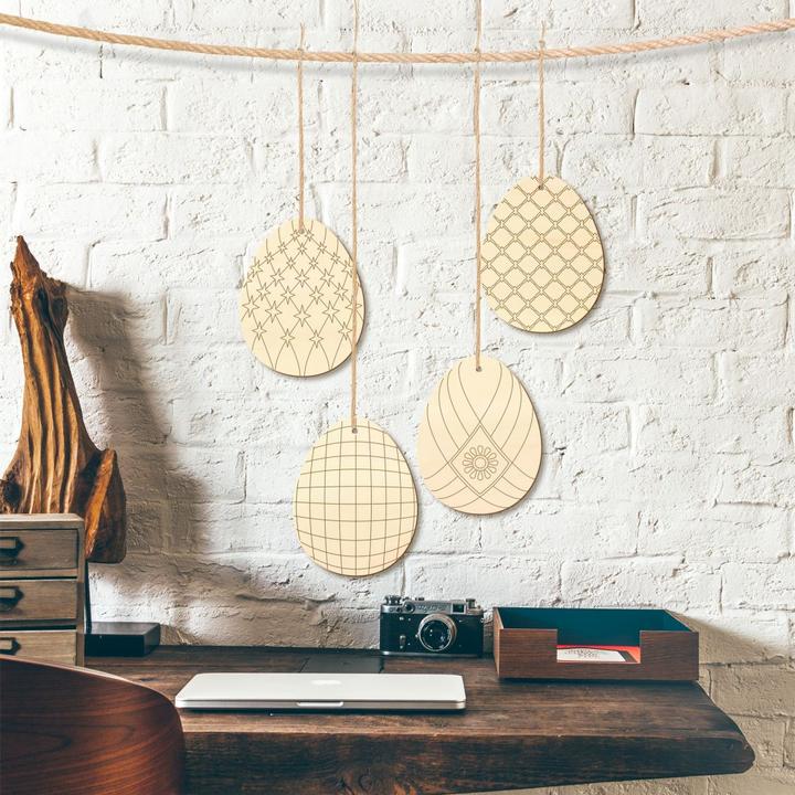 Image du produit Trenddeko Décoration d'arbre Oeufs de Pâques 2 avec suspension (5 x 6 cm)