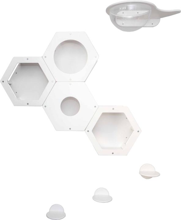 Immagine prodotto Wowhelperco Parete da arrampicata per gatti 8 pezzi (Bianco)