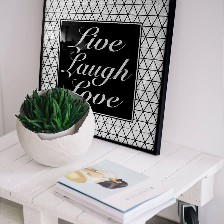 Immagine prodotto Trenddeko Live-Laugh-Love - Silver Glitter (40 x 40 cm)