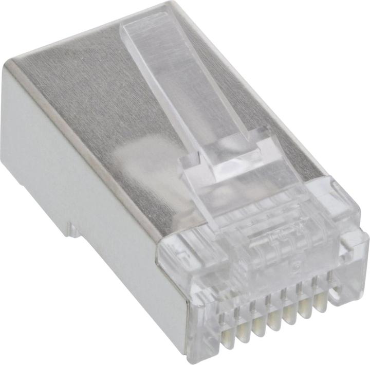 Immagine prodotto InLine Confezione da 100 spine modulari 8P8C RJ45 per crimpare su cavo tondo