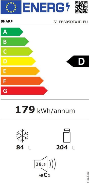 Energie-Label Sharp SJ-FBB05DTXJD-EU (288 l)