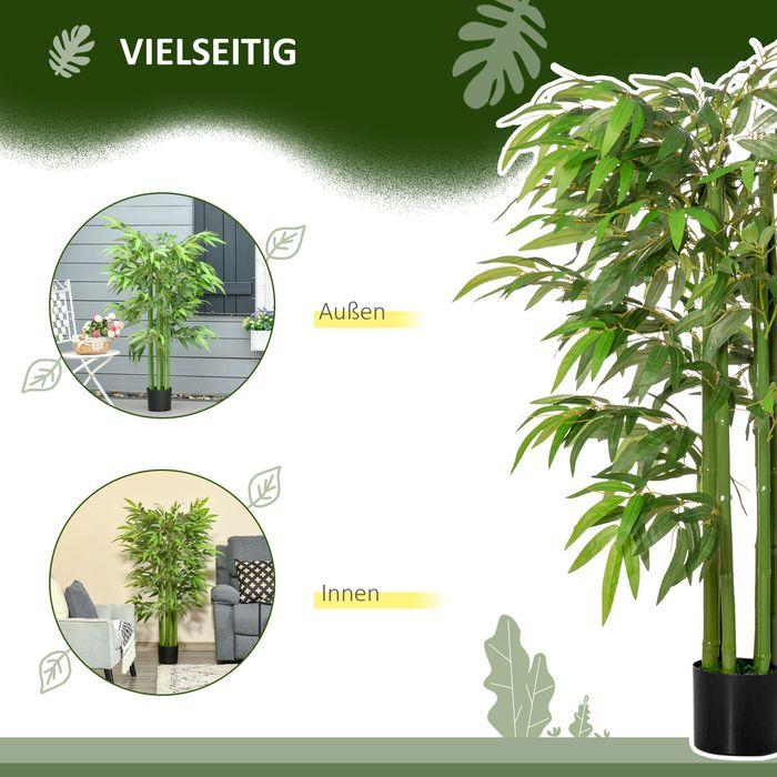 Actual product image Swisshandel24 Künstliche Bambus gross 140 cm Kunstpflanze, künstliche Pflanzen im Topf (140 cm)