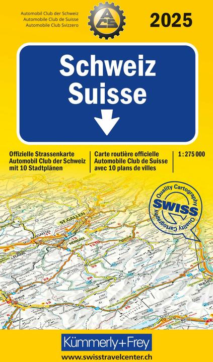 Kümmerly+Frey Strassenkarte ACS Schweiz 2025 1:275.000