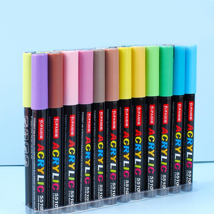 Actual product image I Am Creative Wasserfeste Acryl Permanent Marker Pigment Stifte 4mm 24er Set (Colored, 24 x)