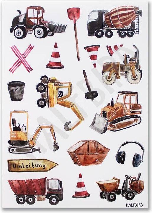 Produktbild Halfbird Spülmaschinenfeste Sticker “Baustelle”