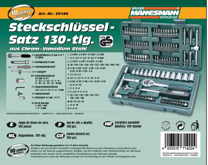 Produktbild Mannesmann Steckschlüssel- und Bitsatz