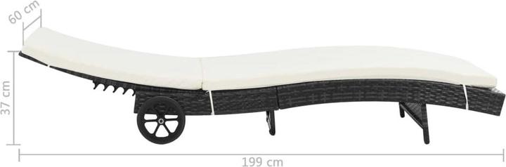Image du produit VidaXL Sonnenliegen 2 Stk. mit Rollen und Auflagen Poly Rattan (60 cm)