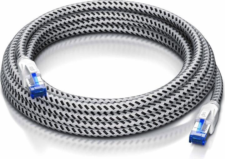 Image du produit Primewire Câble réseau CAT 8 40 Gbits - Gaine coton - Câble LAN Patch RJ45 - S/FTP PIMF Blindage (S/FTP, CAT8.1, 10 m)