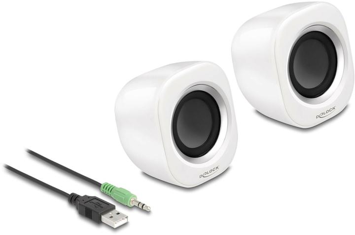 Produktbild Delock 27008 - Mini Stereo PC Lautsprecher mit 3,5 mm Klinkenstecker und USB Stromversor