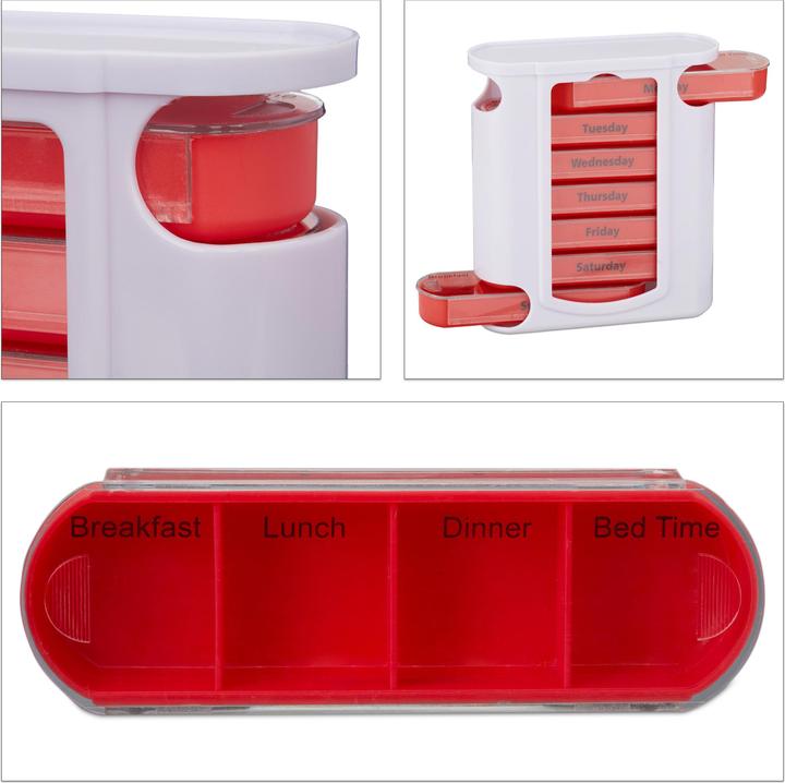 Image du produit Relaxdays Pilulier 7 jours 4 compartiments