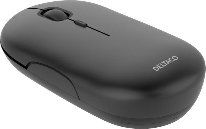 Actual product image Deltaco Wireless flat silent mouse 1600 DPI, USB receiver, 4 buttons, dark gray (Wireless)