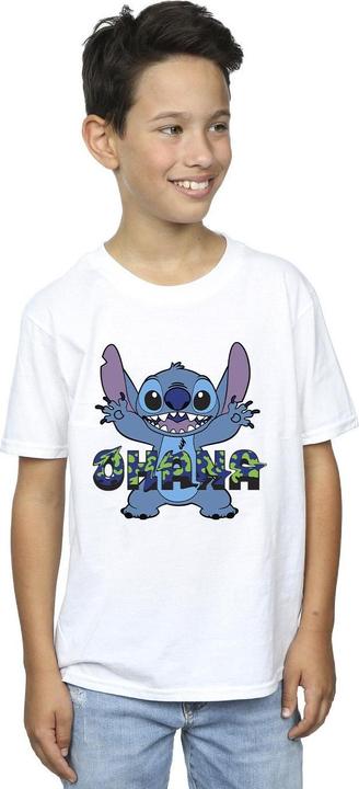 Actual product image Disney Boys Lilo And Stitch Ohana Blue Glitch T-Shirt (140, 146)
