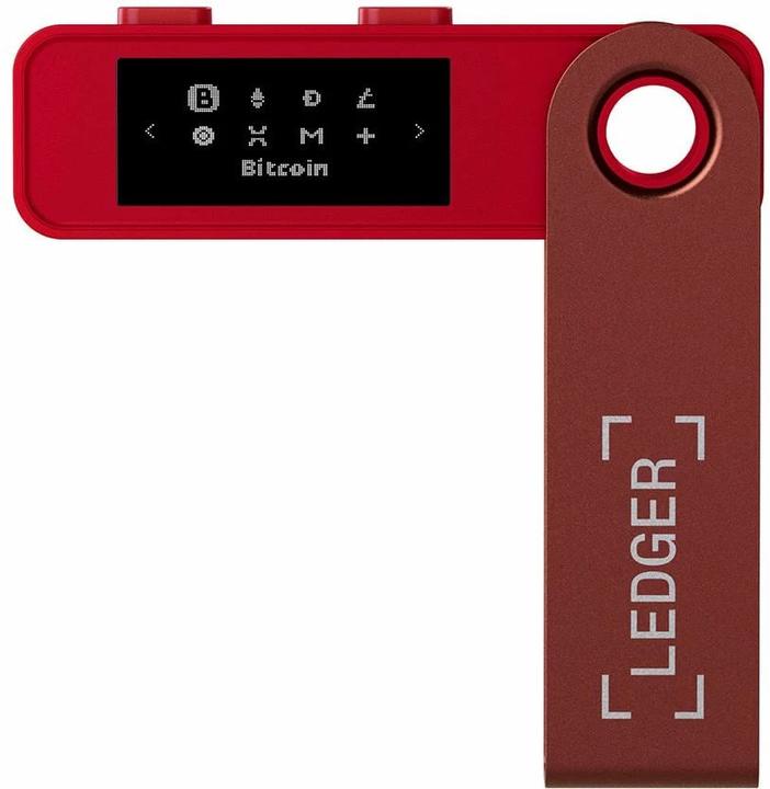 Actual product image Ledger Nano S Plus - Ruby Red (Ripple, Bitcoin, Litecoin, Cardano, TRON, Bitcoin cash, Ethereum Classic, Ether, Stellar, Monero, Dogecoin)