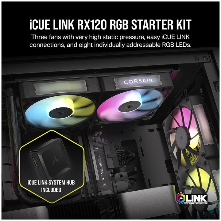 Immagine prodotto Corsair iCUE LINK RX120 RGB (120 mm, 3 x)