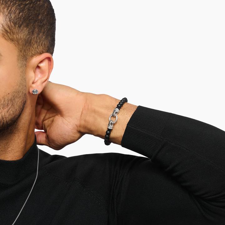Actual product image Thomas Sabo Armband Obsidian Beads Silber (17 cm, Silver 925)