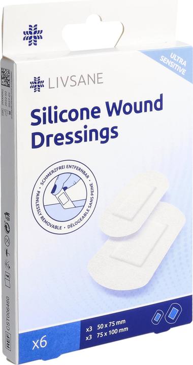 Produktbild Livsane Silikon-Wundverbände ultra sensitive (6 x)