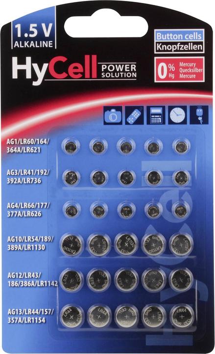 Actual product image HyCell Alkaline button cell set (30 pcs., AG10)