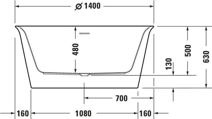 Produktbild Duravit Badewanne WHITE TULIP d= 1400mm, freistehend weiss (330 l, 140 cm, 140 cm)