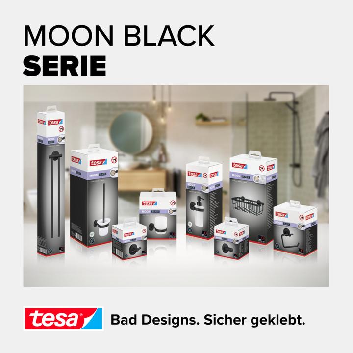 Immagine prodotto tesa MOON BLACK Gancio per asciugamani con soluzione adesiva senza forare