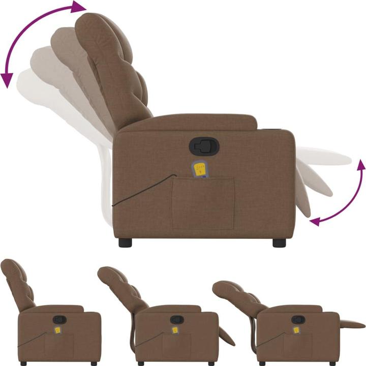 Produktbild VidaXL Massagesessel Braun Stoff,Farbe: Braun,Material: Stoff (100