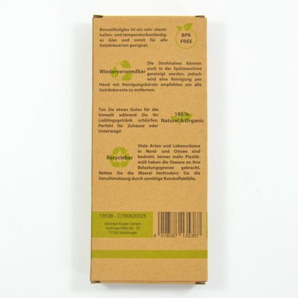 Immagine prodotto Kögler Cannuccia ECO, vetro borosilicato, con spazzola per la pulizia, in blister di cartone, 4 pezzi/set (4 x)