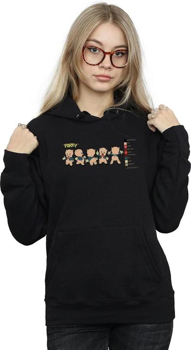 Actual product image Looney Tunes Womens/Ladies Porky Pig Colour Code Hoodie (S)