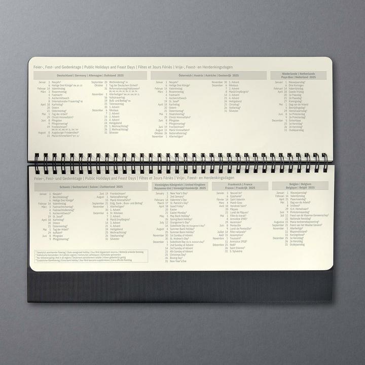 Produktbild Sigel Tischkalender 2025 C2580 1W/2S schwarz 30x14.4cm (13.9 x 30.4 cm, Harter Einband, Deutsch)