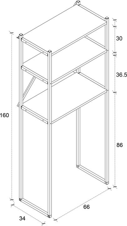 Produktbild VCM Waschmaschine Überbau Schrank Insasi